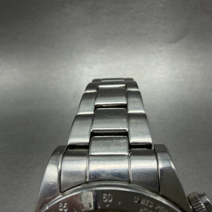 Technos Chronograph Watch Men 41mm White Dial Silver Tone Round T5128New Batt A4