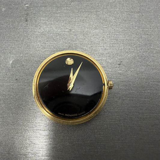 Movado Museum Watch Women 24mm Black Dial Gold Tone Round 87A1832 PARTS0