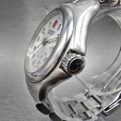 Victorinox Swiss Army Watch Women 33mm Silver Dial Silver Tone Date 24705 NewBat2