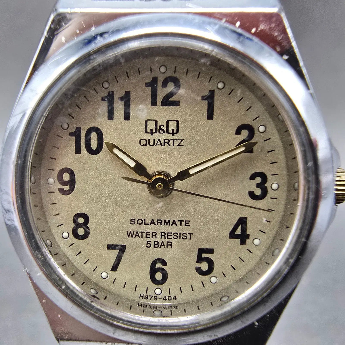 Citizen Q&Q Solarmate Watch Women 27mm Cream Dial Silver Round EL31 Works1