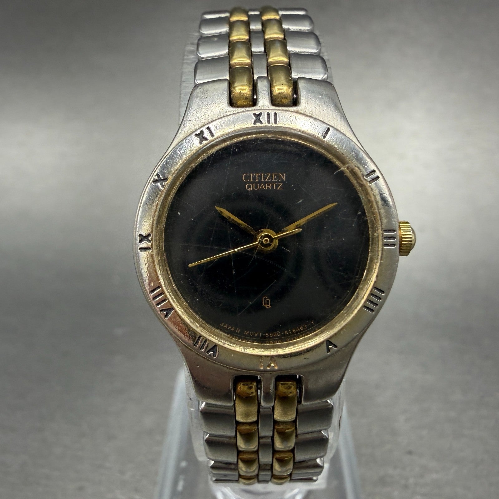 Citizen Watch Women 22mm Black Dial Two Tone Round 5930-K04964 New Battery VTG0