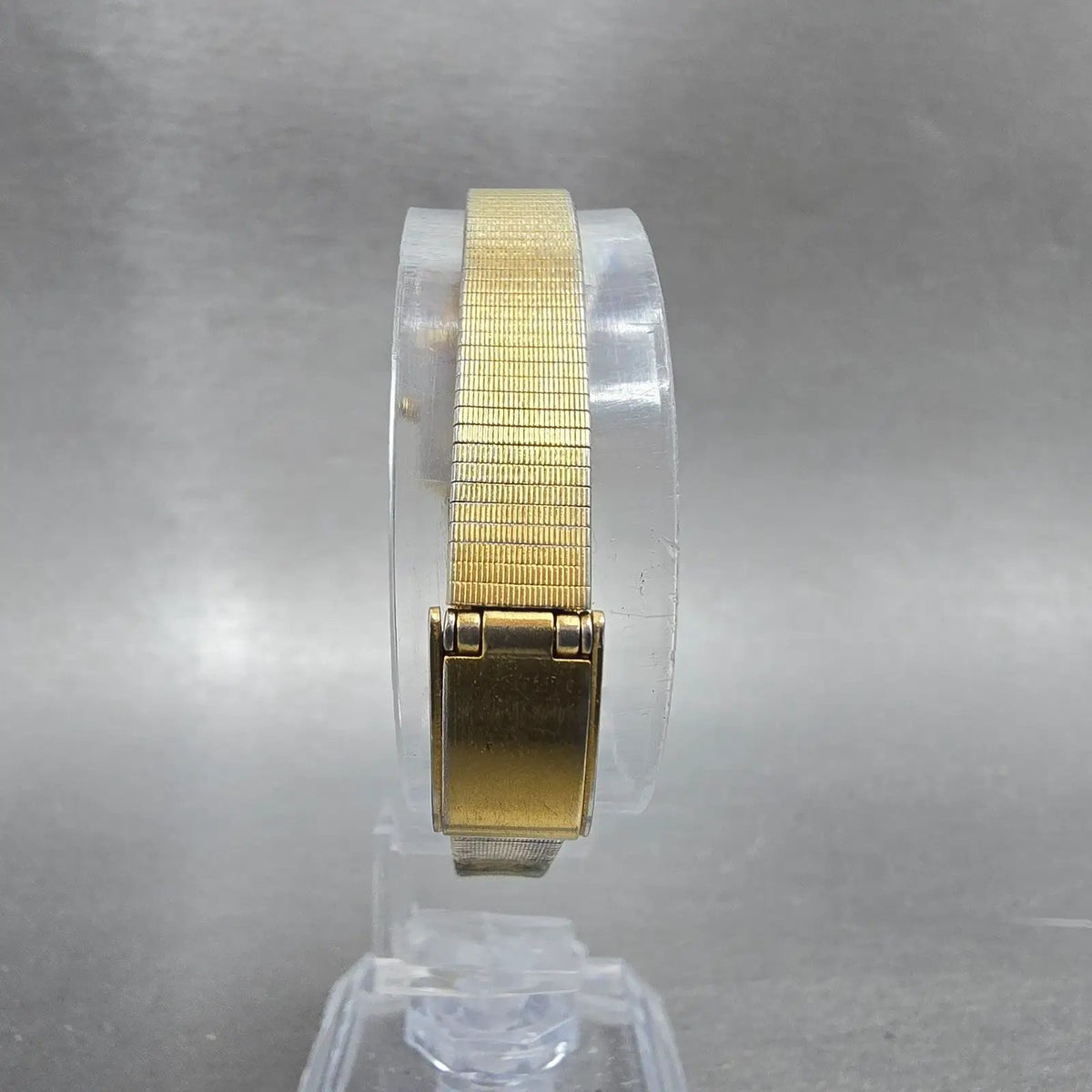 Lucien Piccard Dufonte Tank Watch Women 16mm Gold Dial Gold Tone Hexagon NewBatt8