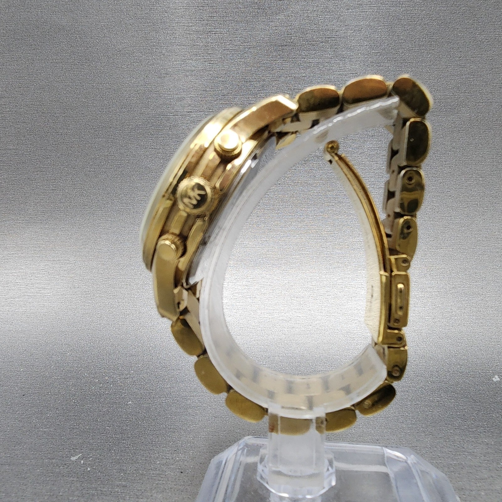 Michael Kors Runway Chronograph Watch Women 38mm Champagne Dial Gold Tone NewBat6