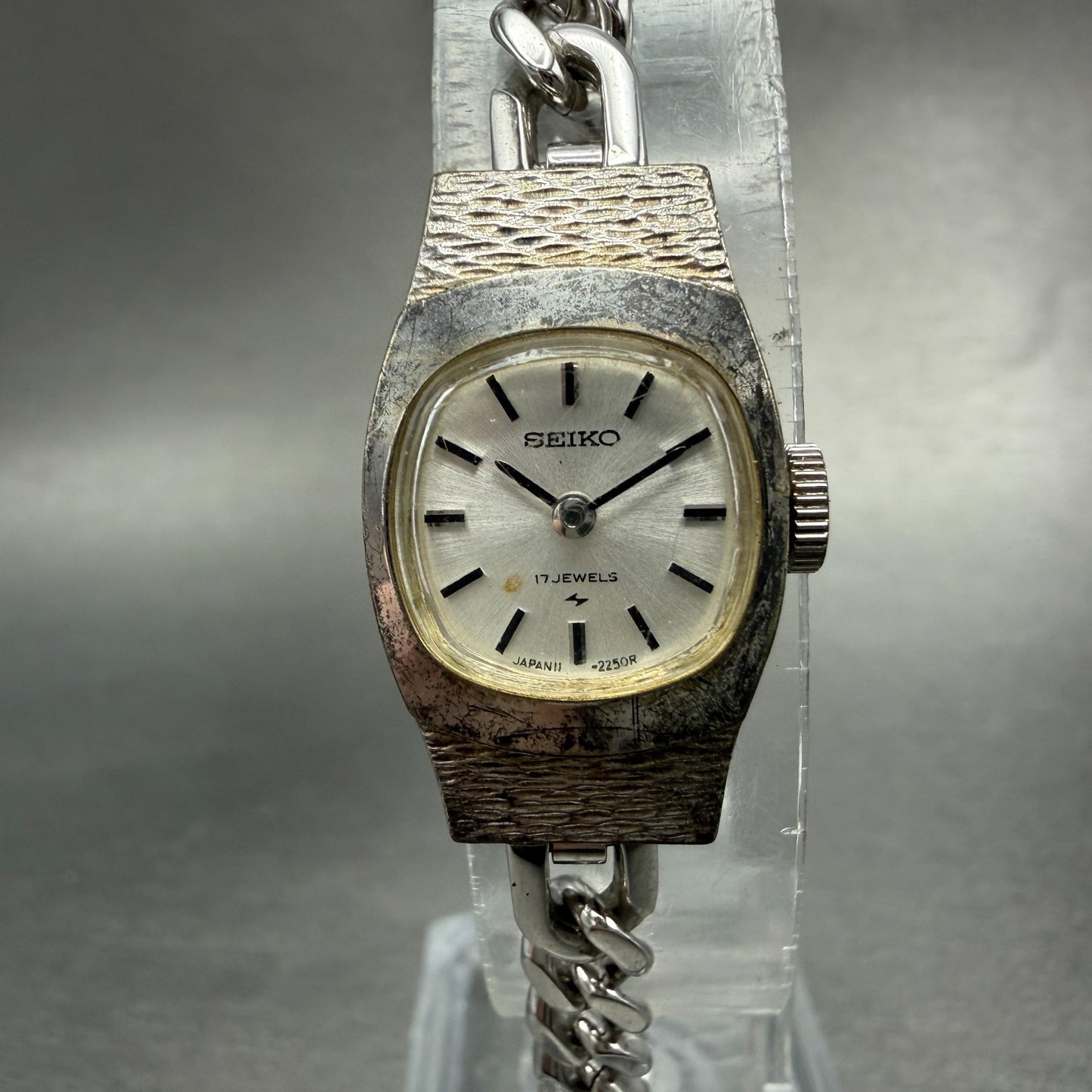 Seiko Watch Women 15mm Silver Dial Silver Tone Manual Rectangle 11-3380 Runs0