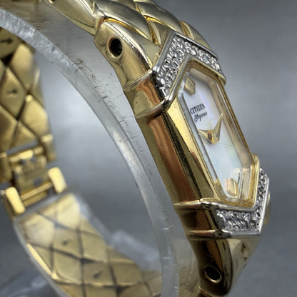 Citizen Elegance Watch Women 14mm MOP Dial Gold Tone 5421-S65670 New Battery BC3