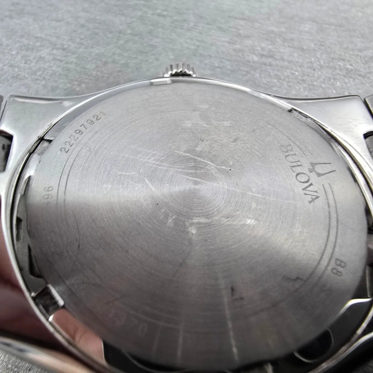 Bulova Crystal Watch Men 42mm Black Dial Steel Date 96K102 Round PARTS10