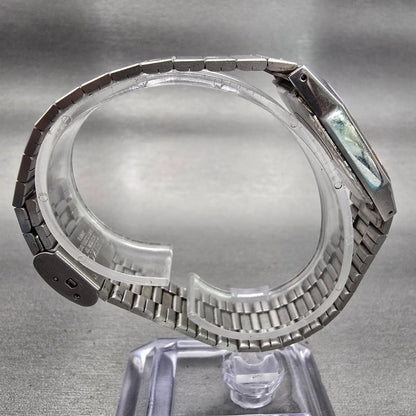 Seiko Watch Men 26mm Silver Dial Silver Tone Date Rectangle 6532-5320 New Batt8