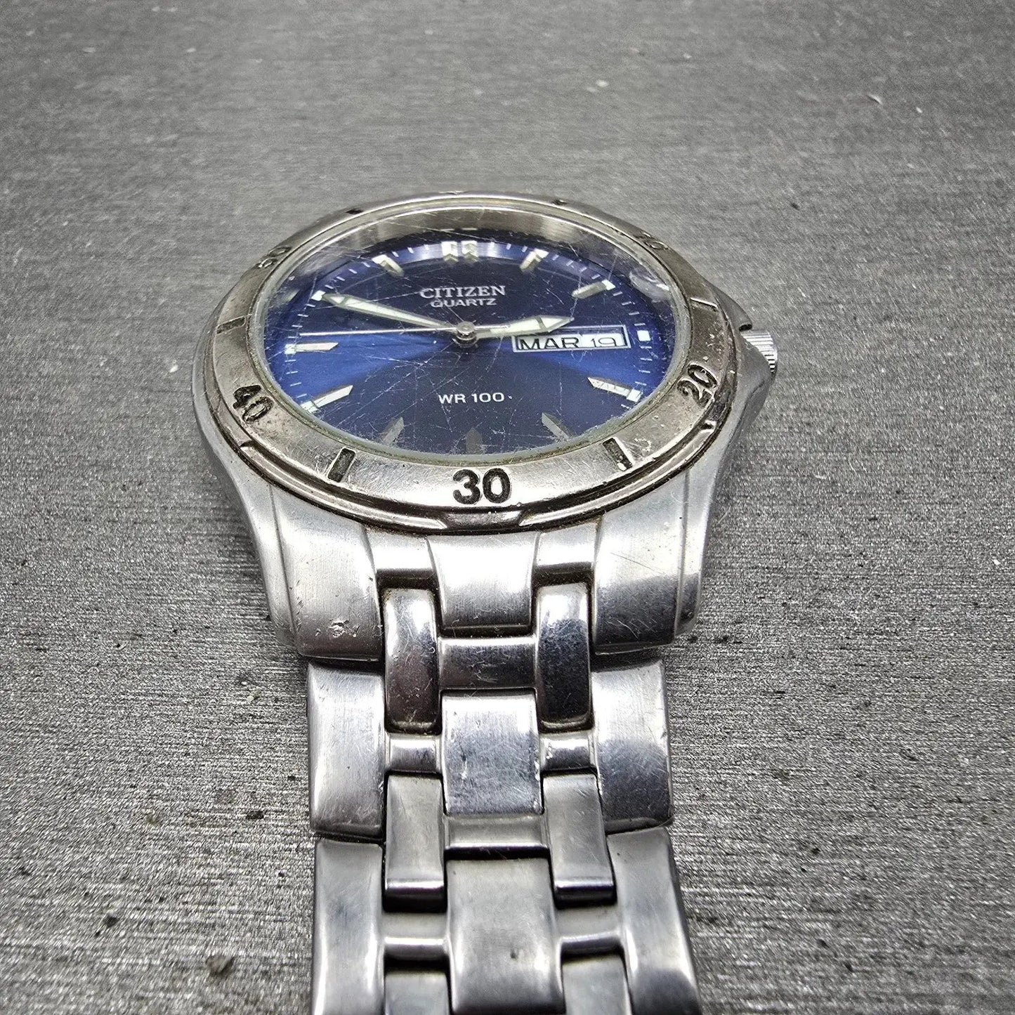 Citizen Watch Men 37mm Blue Dial Silver Tone Daydate Round 250A-K001455 PARTS3