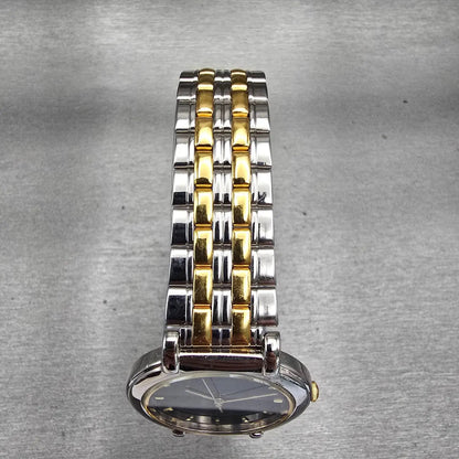 Seiko Watch Men 34mm Blue Dial Two Tone Round V701-1771 New Battery Vintage4
