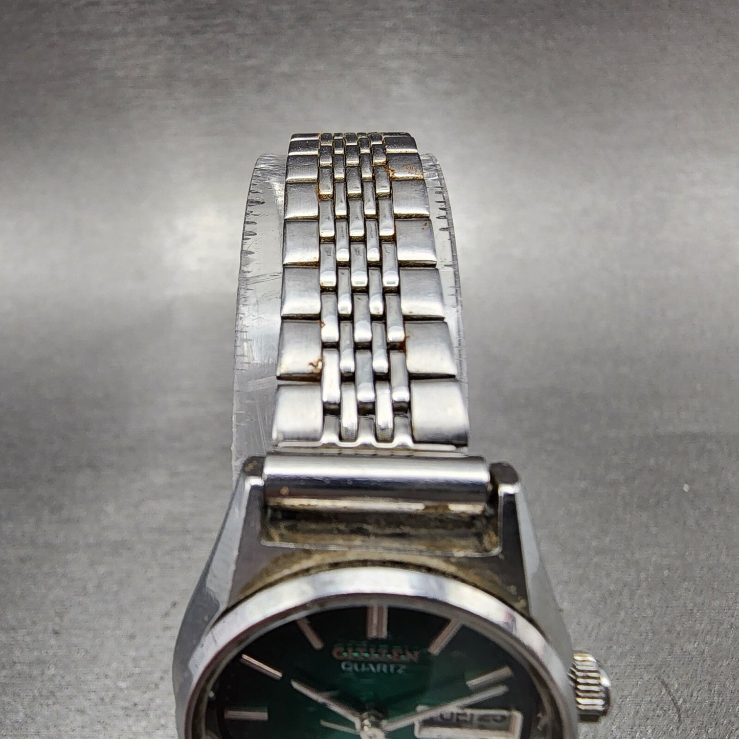 Citizen CQ Watch Women 24mm Green Dial Steel Daydate Round New Battery VTG4
