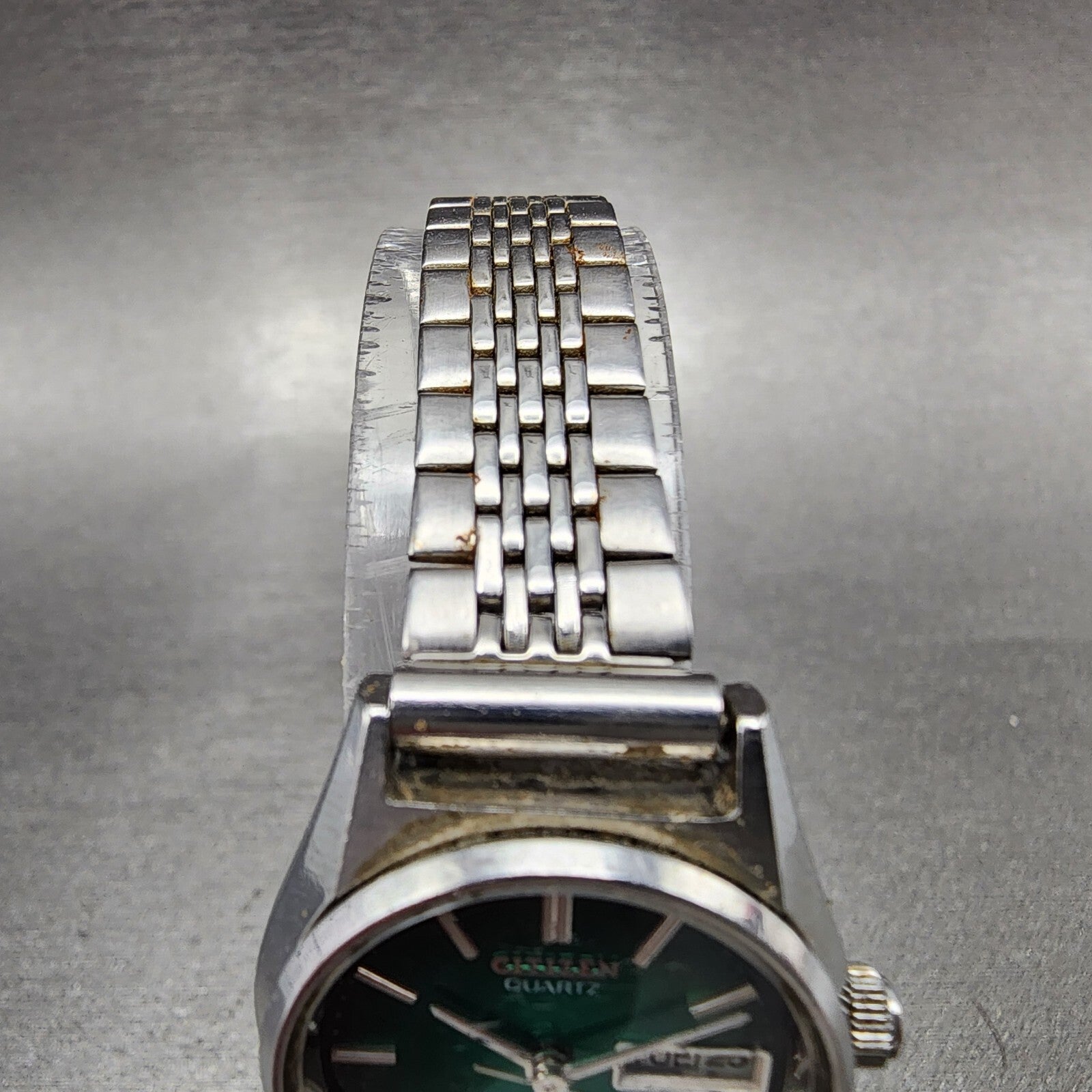 Citizen CQ Watch Women 24mm Green Dial Steel Daydate Round New Battery VTG4