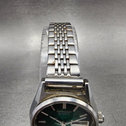 Citizen CQ Watch Women 24mm Green Dial Steel Daydate Round New Battery VTG4