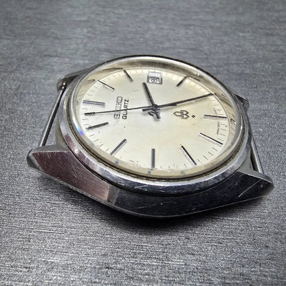 Seiko Watch Men 37mm White Dial Steel Date Round 3802 Movement 3802-7030 PARTS4