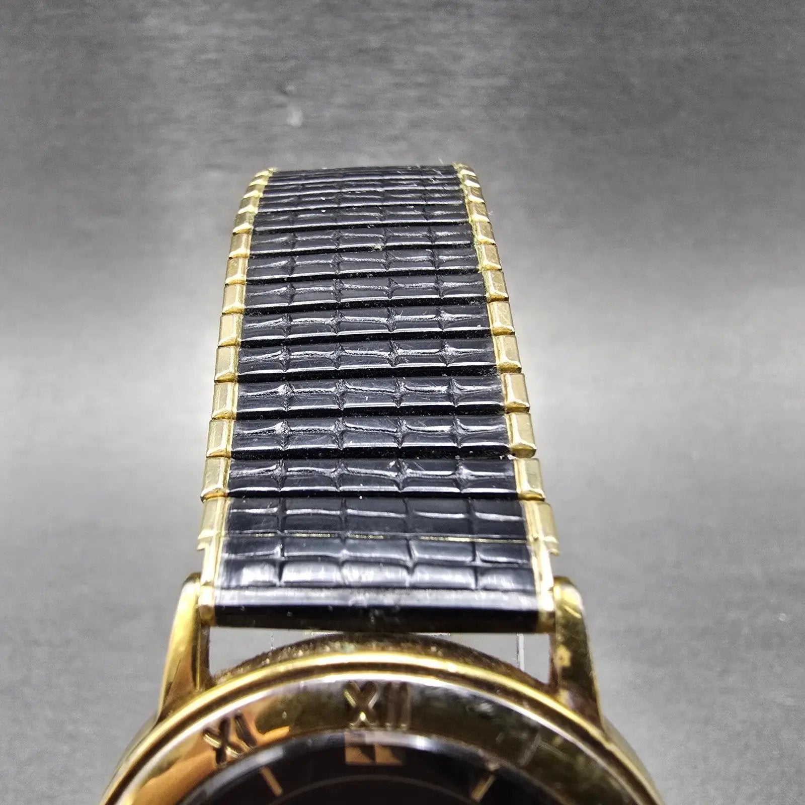 Citizen Watch Men 33mm Black Dial Gold Tone Date Round 5510-K06860 New Battery F4
