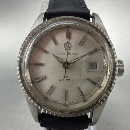 Citizen date Star Watch Women 25mm Silver Dial Silver Tone Date Manual Runs1