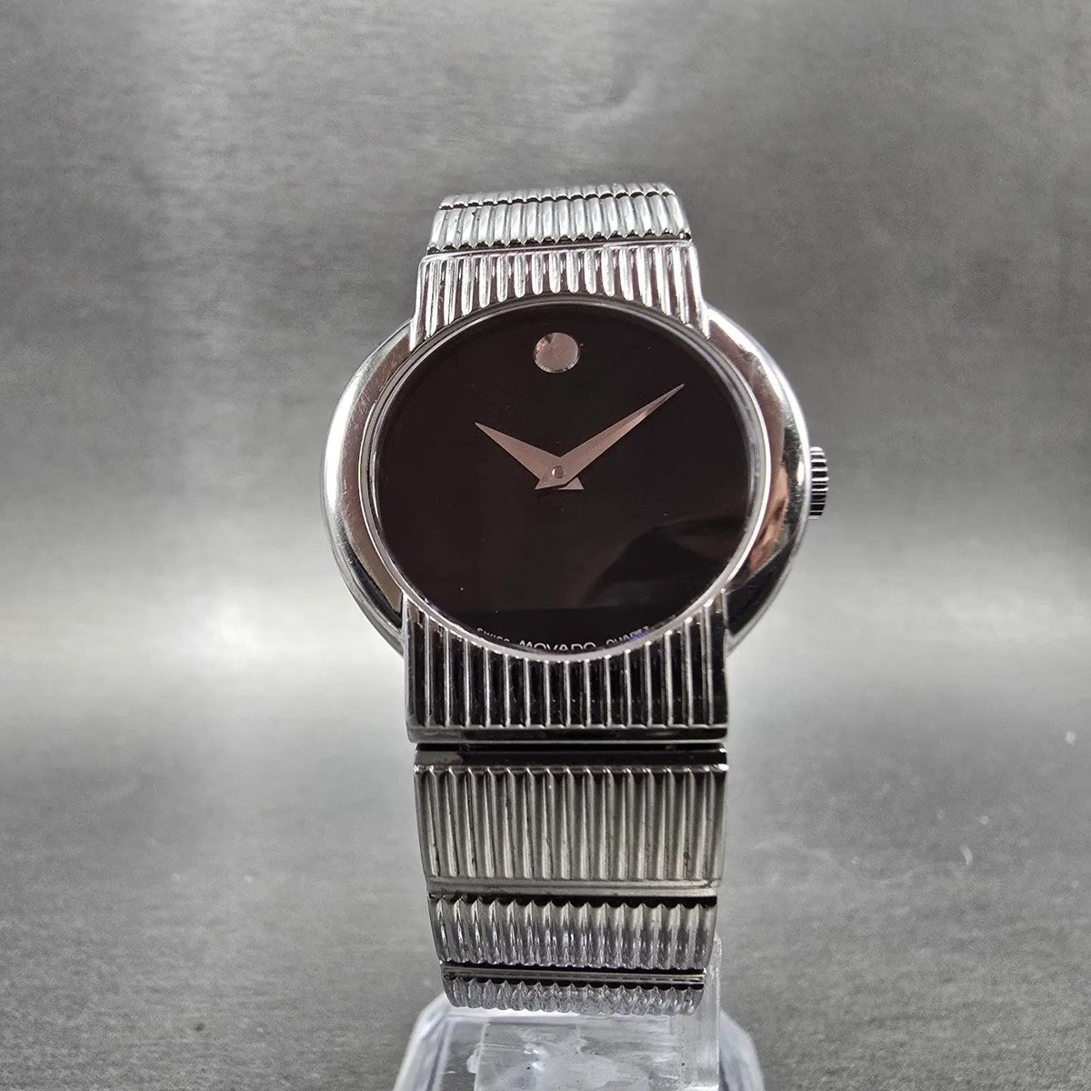 Movado Concerto Watch Women 26mm Black Dial Steel  Round 84.G4.1842 New Batt5