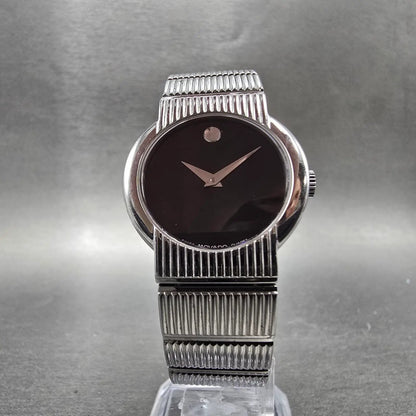Movado Concerto Watch Women 26mm Black Dial Steel  Round 84.G4.1842 New Batt5
