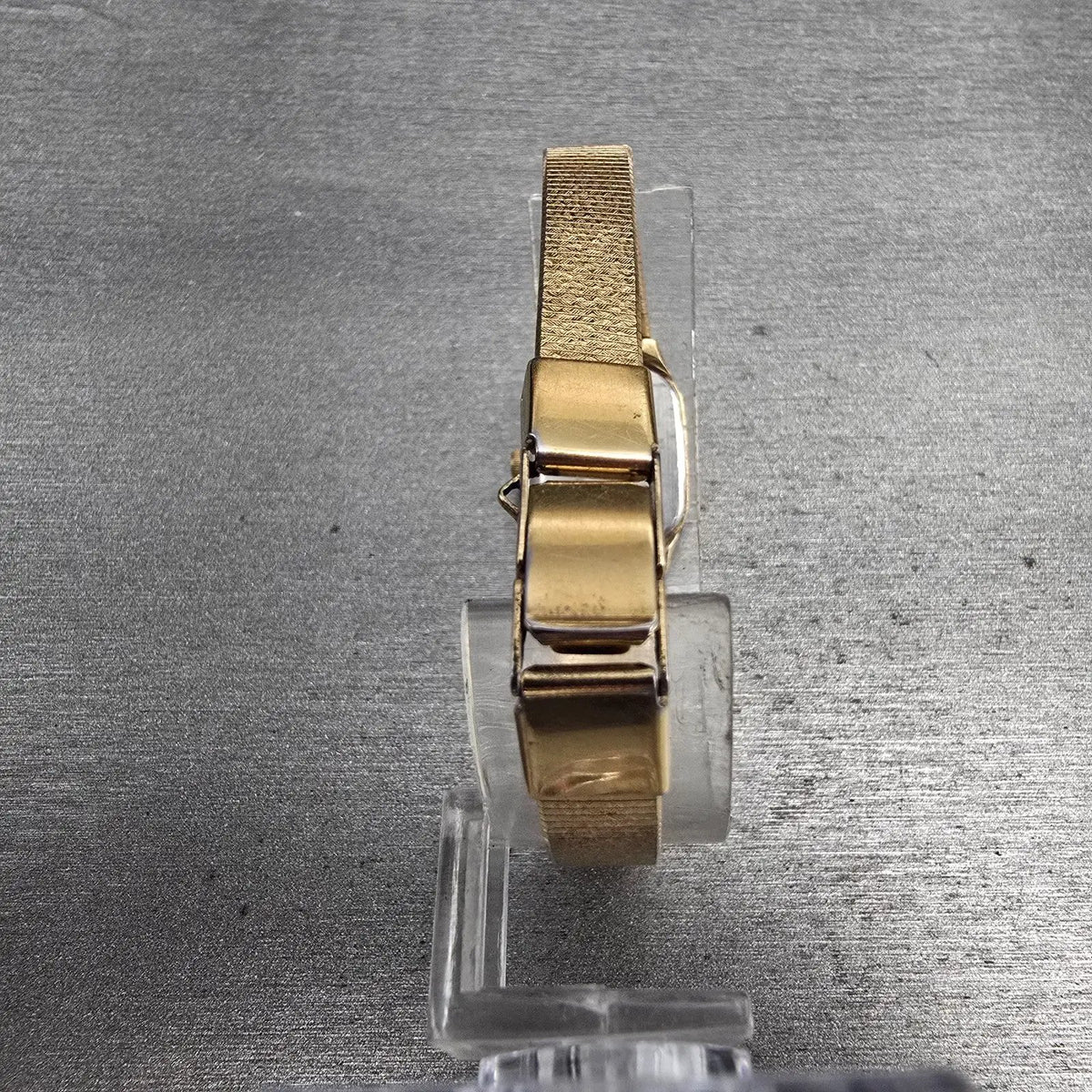 Seiko Watch Women 17mm Champagne Dial Gold Tone Rectangle 2C20-5789 New Battery7