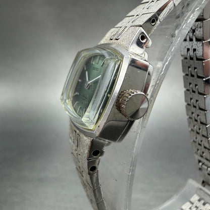 Seiko Special Watch Women 19mm Green Dial Silver Tone Manual 1140-3160 Runs2