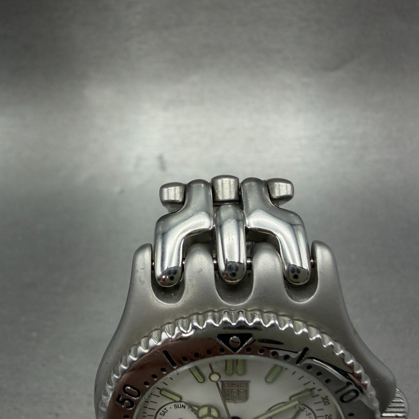 Elgin Watch Men 37mm White Dial Silver Tone Daydate Round FK-666-C PARTS Vintage5