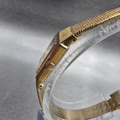 Seiko Tank Watch Women 12mm Gold Dial Gold Tone Rectangle 2E20-6479 New Battery2