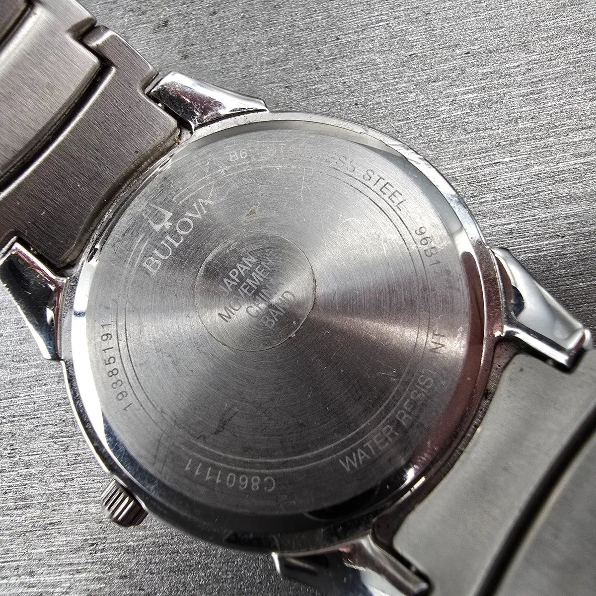 Bulova Watch Men 37mm Black Dial Silver Tone Date Round 96B149 New Battery 2310