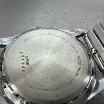 Seiko Alba Watch Men 36mm Silver Dial Silver Tone Date Y142-8160 New Battery VTG9