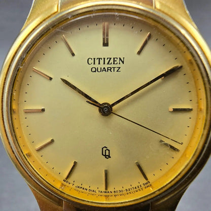 Citizen CQ Watch Men 32mm Champagne Dial Gold Tone Round 6030-S60163 PARTS2