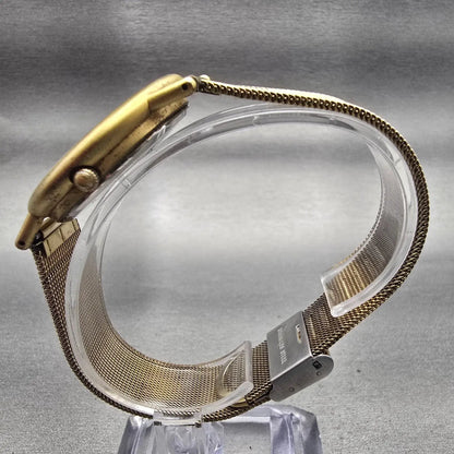 Skagen Watch Men 35mm Silver Dial Gold Tone Small Seconds Round 5LGG New Battery6