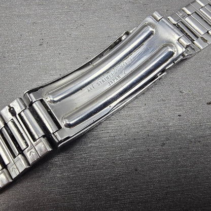 Seiko SQ Bracelet 19mm Stainless Steel Silver Tone Tri Folding Clasp READ!! Z33510