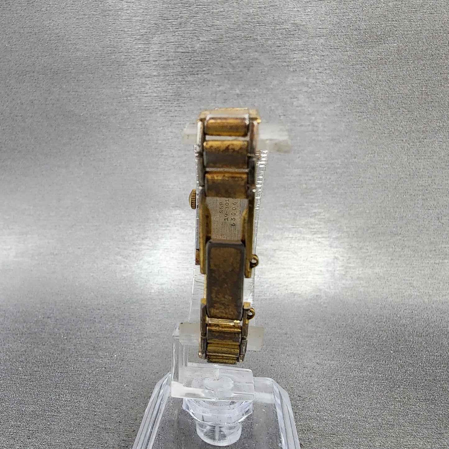 Seiko Venus Tank Watch Women 15mm Silver Dial Gold Plated Rectangle Manual Wind7