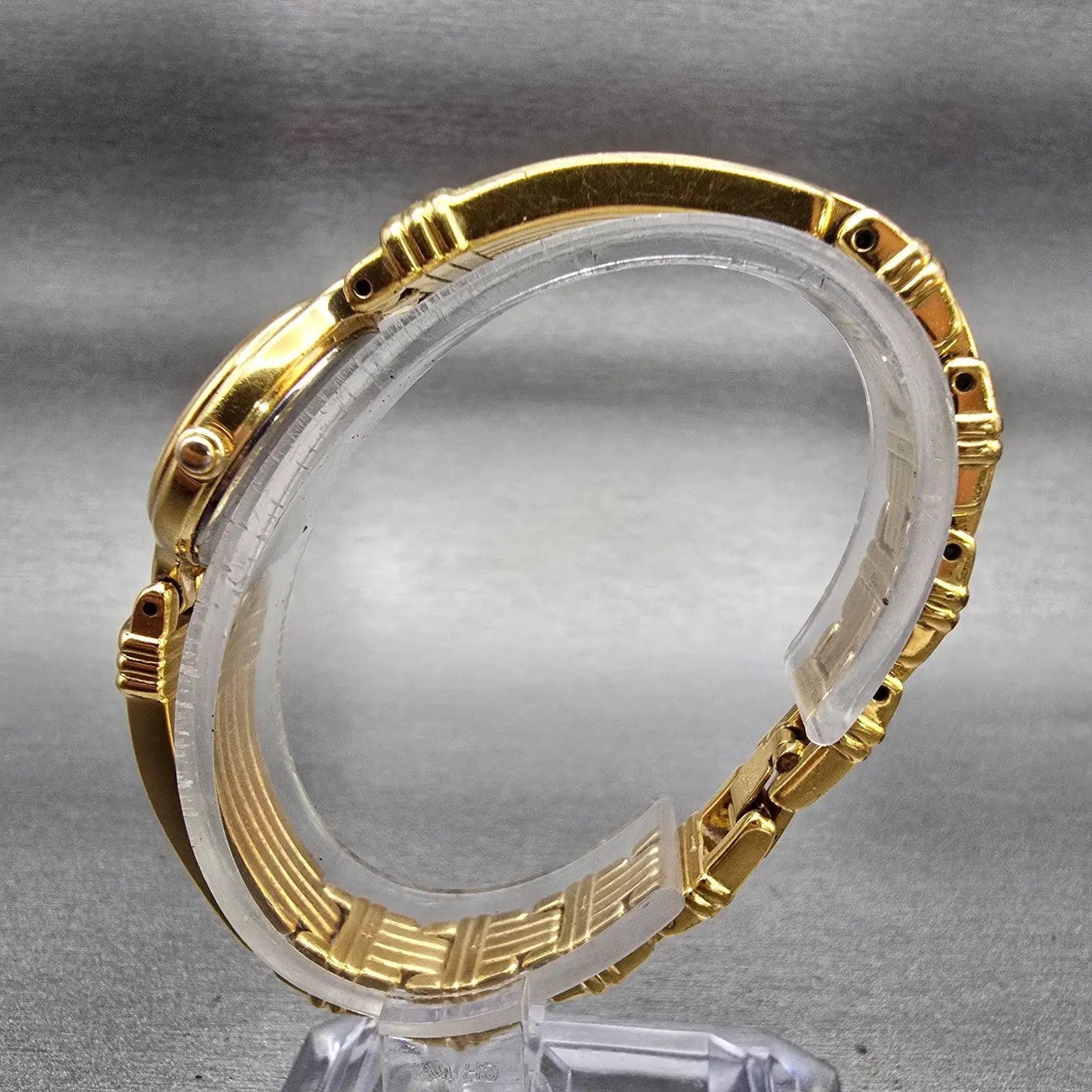 Seiko Watch Women 21mm Champagne Dial Gold Tone Round V400-1229 New Battery VTG6