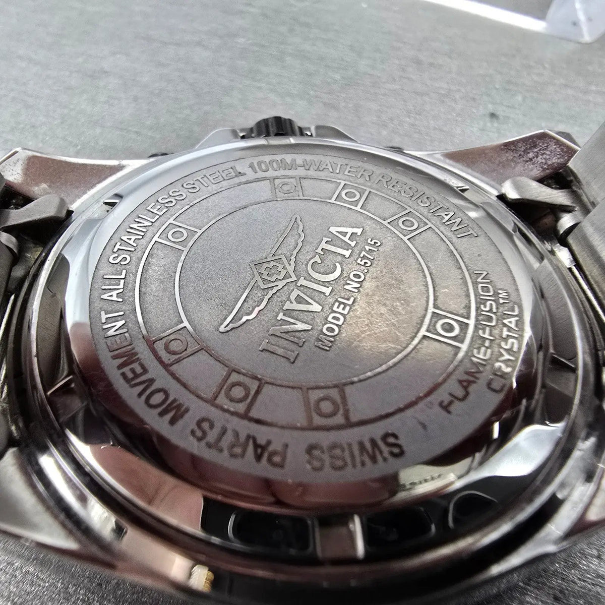 Invicta Specialty Watch Men 43mm Black Dial Silver Daydate Round 5715 New Batt9