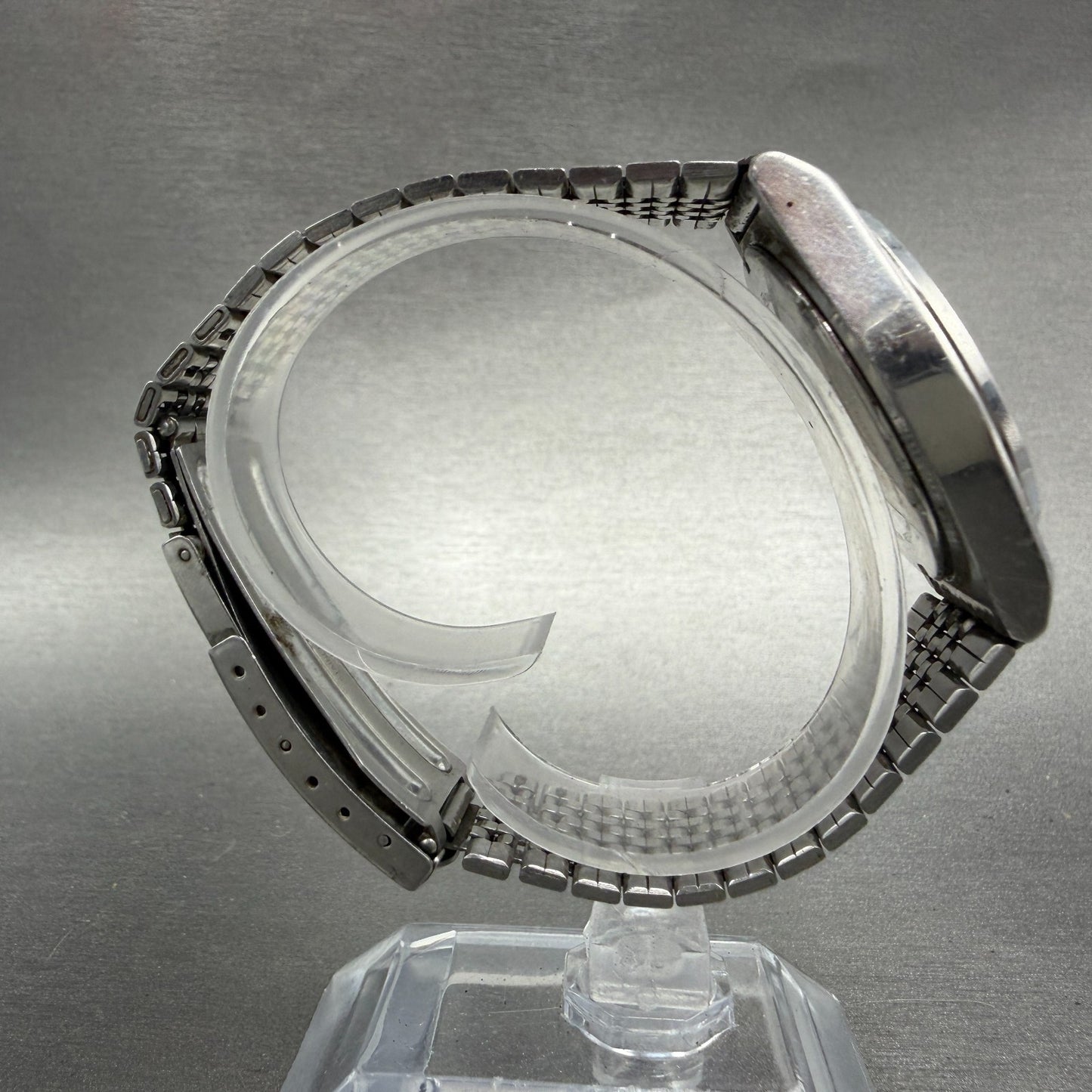 Seiko ALBA Watch Men 35mm Silver Dial Silver Tone Daydate V743-8A10 New Battery18