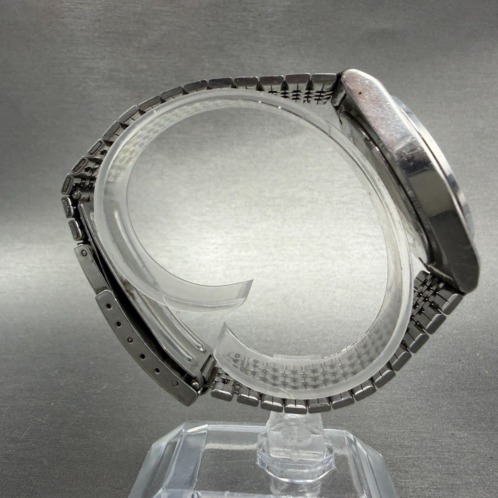 Seiko ALBA Watch Men 35mm Silver Dial Silver Tone Daydate V743-8A10 New Battery18