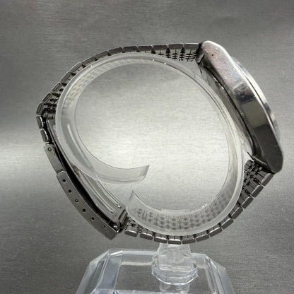 Seiko ALBA Watch Men 35mm Silver Dial Silver Tone Daydate V743-8A10 New Battery18