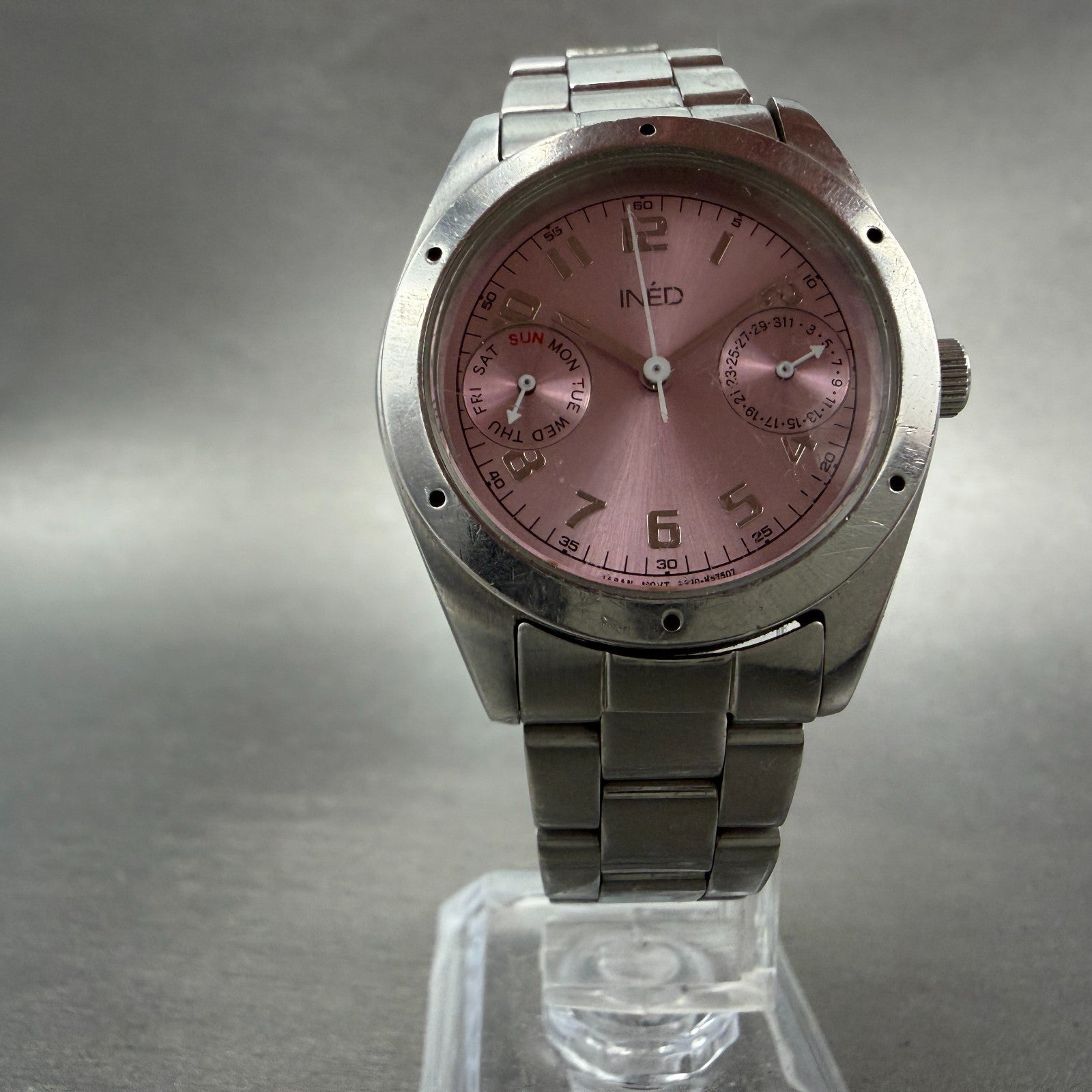 Citizen INED Watch Women 31mm Pink Dial Silver Tone Daydate 6320-H32922 New Batt5