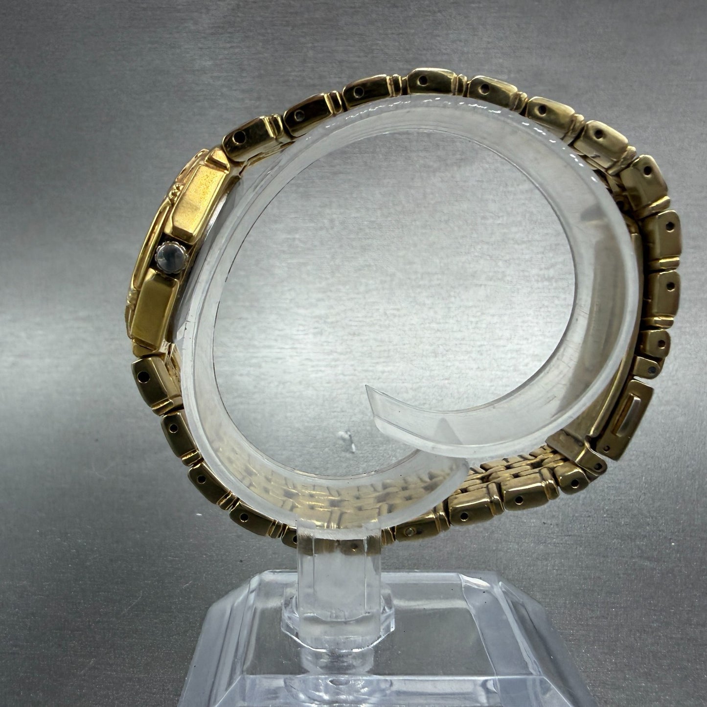 Seiko Watch Women 26mm Champagne Dial Gold Tone Date Round 7n82-0at0 New Battery6