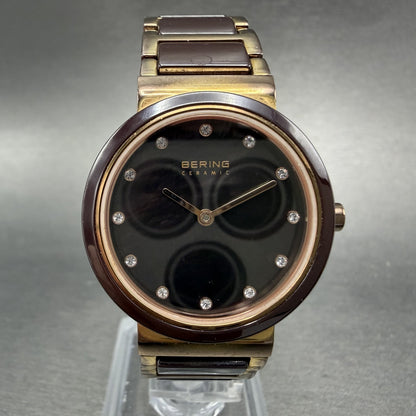 Bering Ceramic Watch Women 29mm MOP dial Rose Gold Tone Round 10729-765 New Batt0