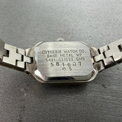 Citizen CQ Watch Women 13mm Silver Dial Silver Tone Rectangle New Battery ABC9