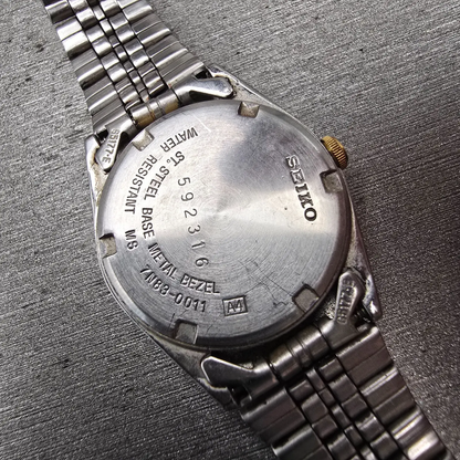 Seiko Watch Women 24mm White Dial Two Tone Daydate Round 7N83-0011 New Battery10