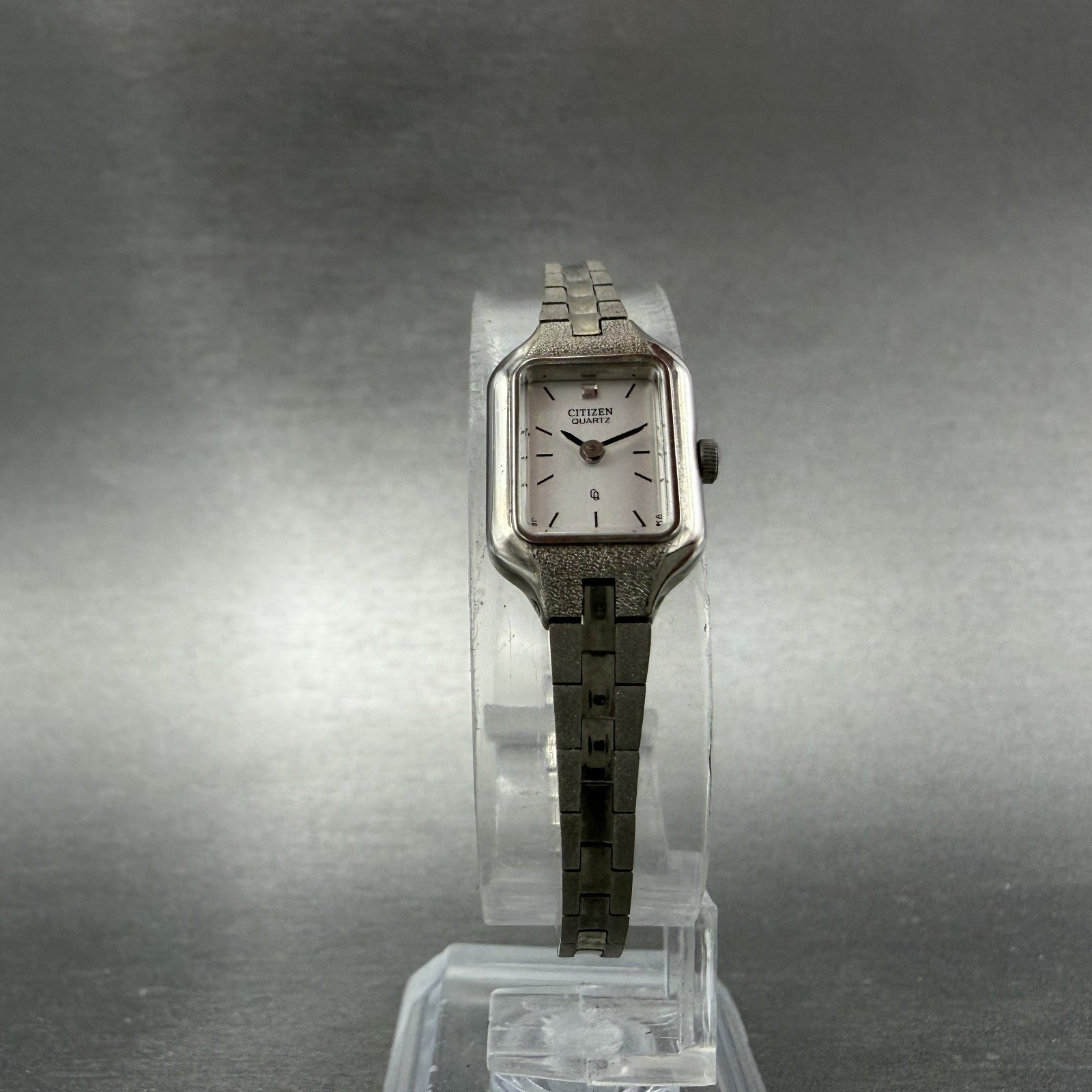 Citizen CQ Watch Women 13mm Silver Dial Silver Tone Rectangle New Battery ABCnjh5