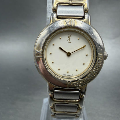 Yves Saint Laurent Watch Women 24mm White Dial Two Tone Round 2200-229789 Newbat0