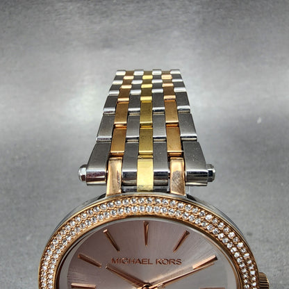Michael Kors Darci Watch Women 39mm Silver Dial Two Tone Round MK3203 New Batt4