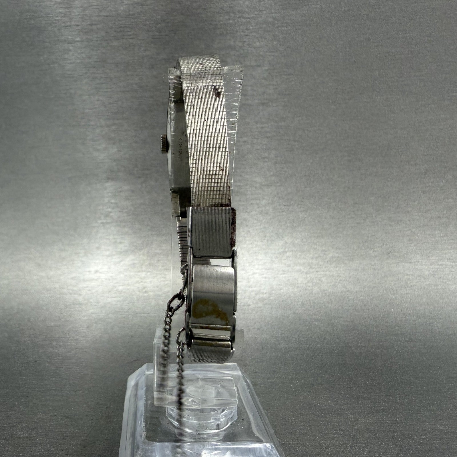 Seiko tank Watch Women 13mm Gray Dial Silver Tone Manual 1520-3570 Runs ABC7