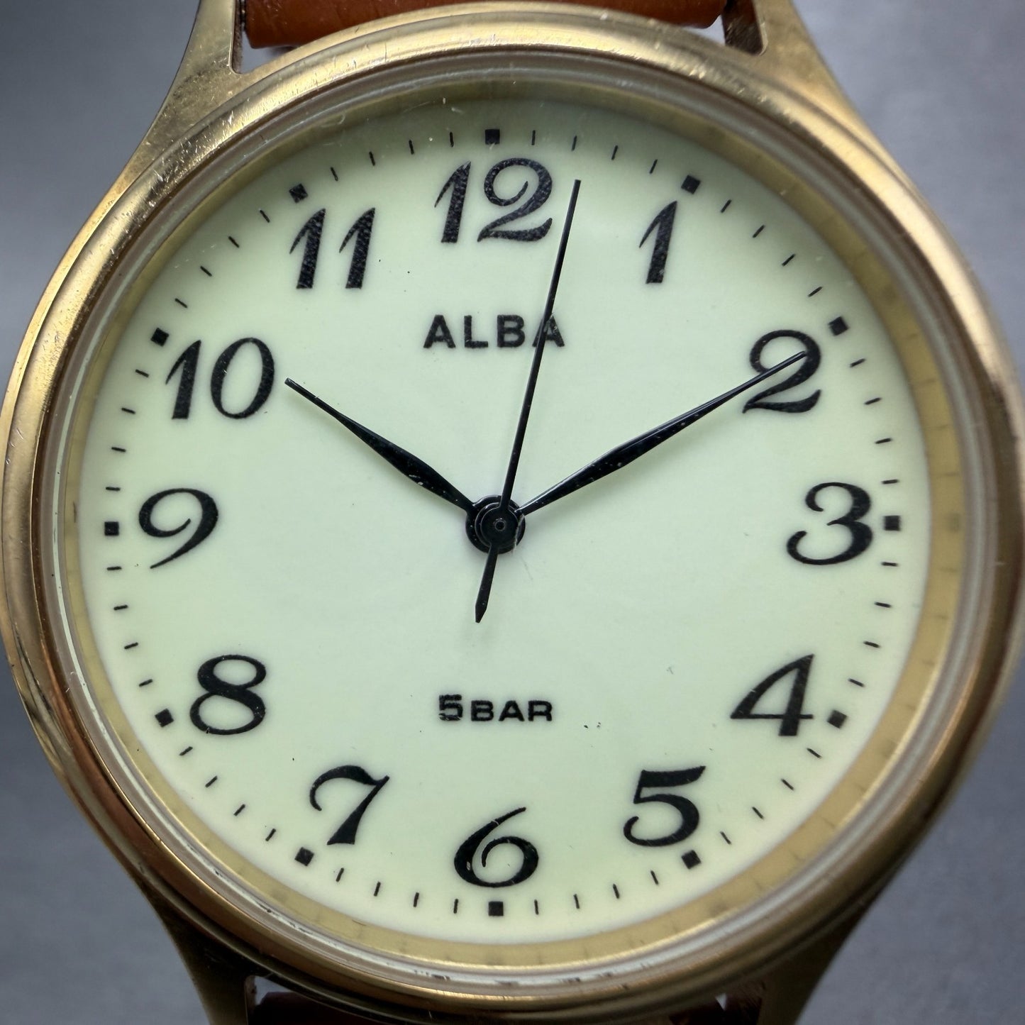 Seiko Alba Watch Men 36mm Luminous Dial Gold Tone Round VJ21-KCG0 New Battery1