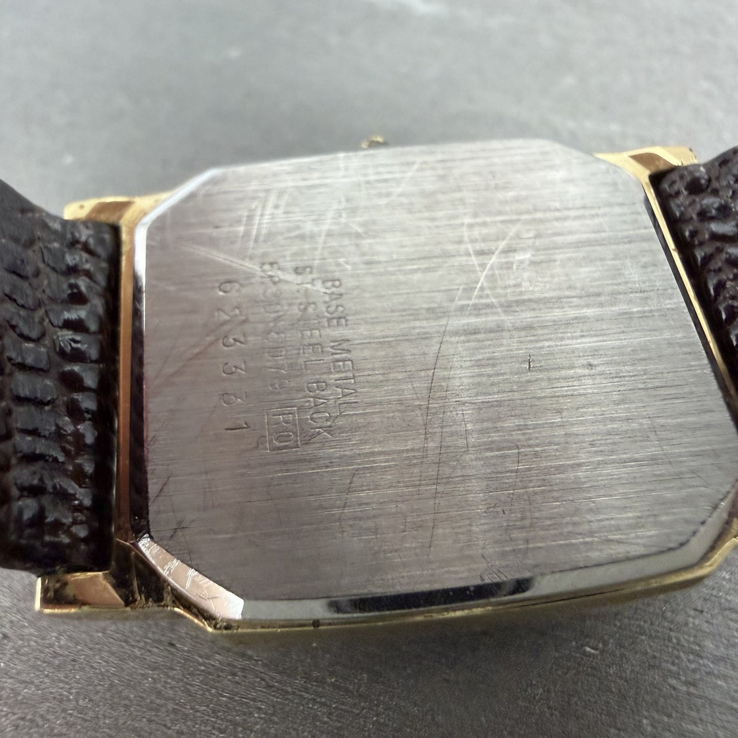 Seiko Tank Watch Men 26mm Brown Dial Gold Tone Hexagon 5P30-5079 PARTS10