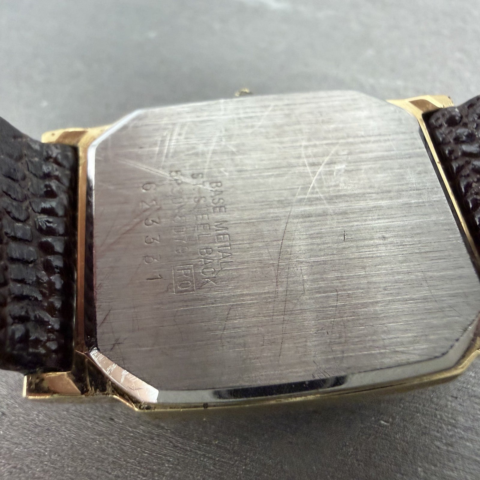 Seiko Tank Watch Men 26mm Brown Dial Gold Tone Hexagon 5P30-5079 PARTS10