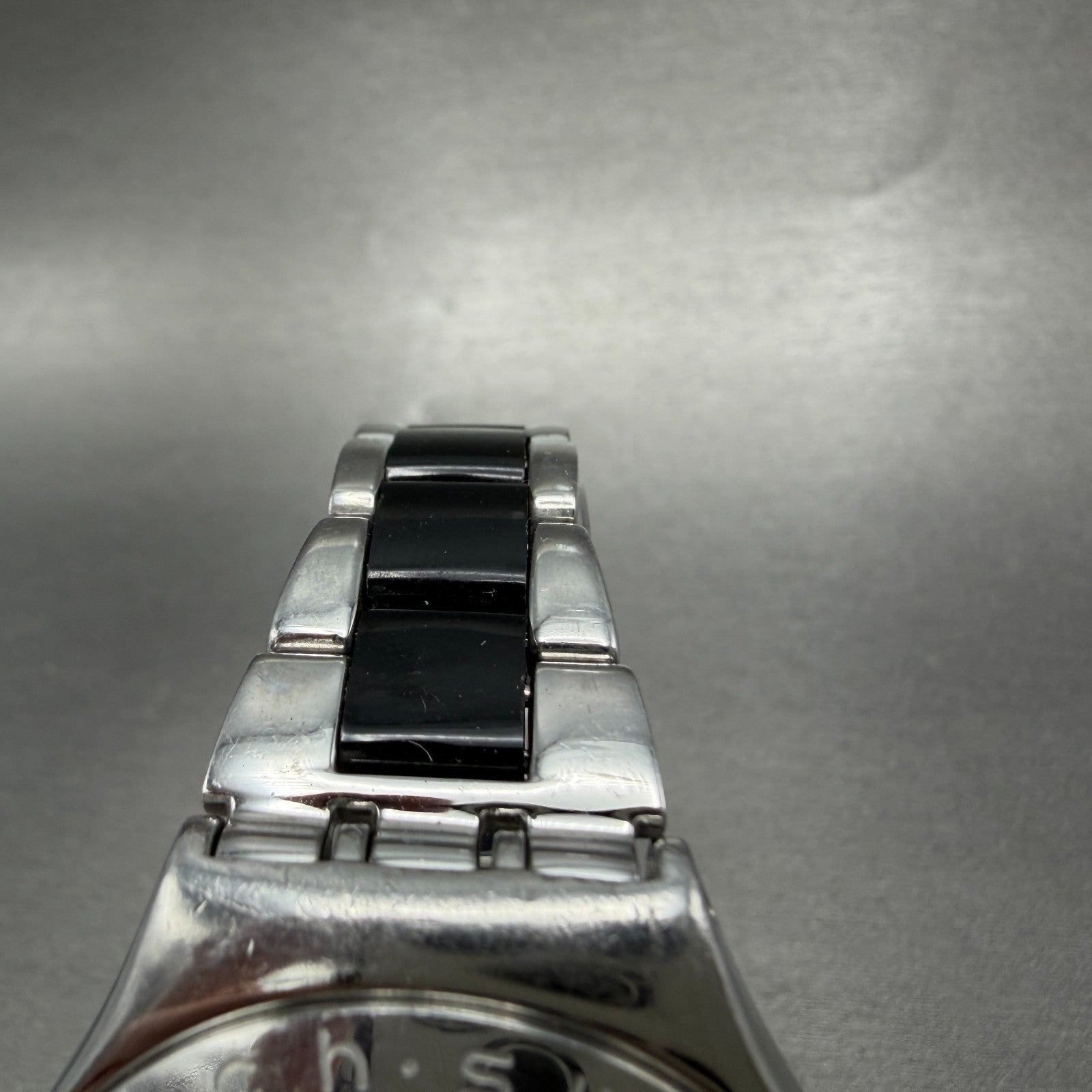 Swatch Irony Big Casse-Cou Watch Men 38mm Silver Dial Steel Daydate CRACK NewBat4