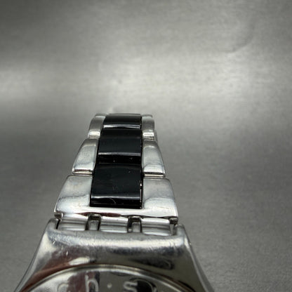 Swatch Irony Big Casse-Cou Watch Men 38mm Silver Dial Steel Daydate CRACK NewBat4
